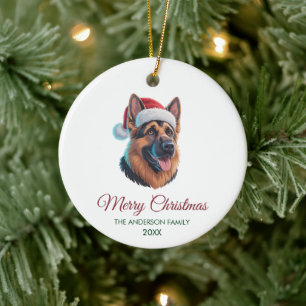 Persoonlijke Duitse Herdershond Kerst Keramisch Ornament