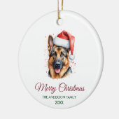 Persoonlijke Duitse Herdershond Kerst Keramisch Ornament (Links)