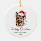 Persoonlijke Duitse Herdershond Kerst Keramisch Ornament (Achterkant)