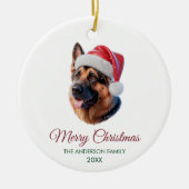 Persoonlijke Duitse Herdershond Kerst  Keramisch Ornament (Voorkant)