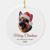 Persoonlijke Duitse Herdershond Kerst  Keramisch Ornament (Achterkant)