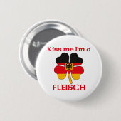 Persoonlijke Duitse Kus Ik ben Fleisch Ronde Button 5,7 Cm (Voorkant /achterkant)