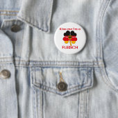 Persoonlijke Duitse Kus Ik ben Fleisch Ronde Button 5,7 Cm (In situ)