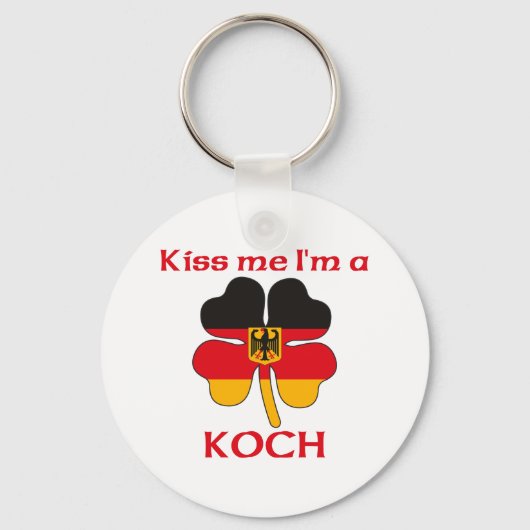 Persoonlijke Duitse kus Ik ben Koch Sleutelhanger (Voorkant)