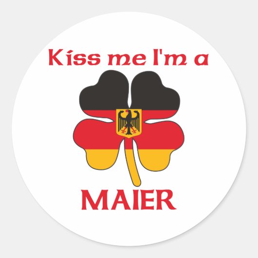 Persoonlijke Duitse Kus Ik ben Maier Ronde Sticker (Voorkant)