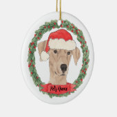 Persoonlijke Duitse Pinscher Kerst Keramisch Ornament (Rechts)