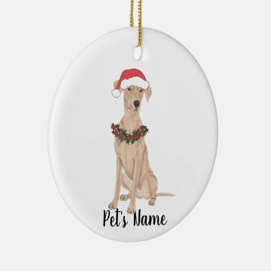 Persoonlijke Duitse Pinscher Kerstmis Keramisch Ornament (Rechts)