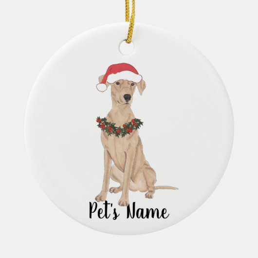 Persoonlijke Duitse Pinscher Kerstmis Keramisch Ornament (Voorkant)