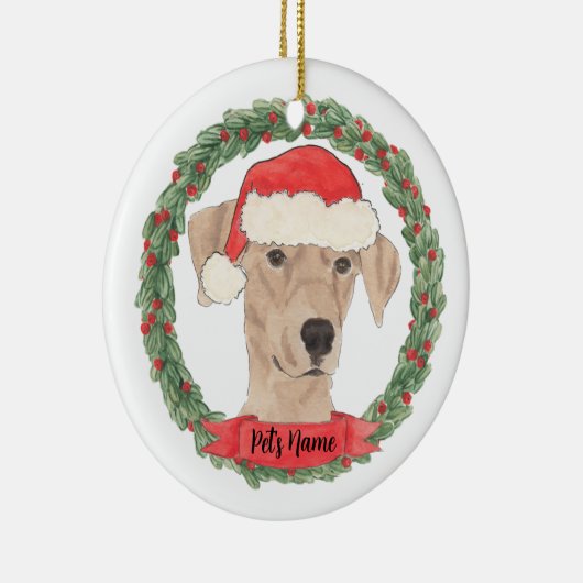 Persoonlijke Duitse Pinscher Kerstmis Keramisch Ornament (Rechts)