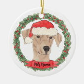 Persoonlijke Duitse Pinscher Kerstmis Keramisch Ornament (Voorkant)