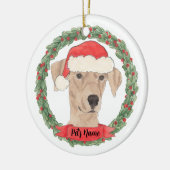 Persoonlijke Duitse Pinscher Kerstmis Keramisch Ornament (Links)