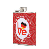 Persoonlijke Duitse Rode LOVE Hart Vlag Heupfles (Links)
