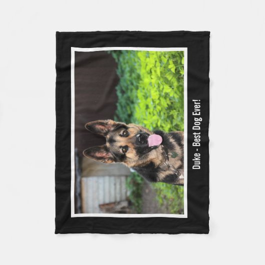 Persoonlijke Duitse Shepherd Dog Foto, naam van ho Fleece Deken (Voorkant)