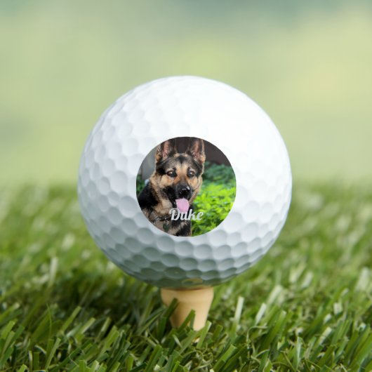 Persoonlijke Duitse Shepherd Dog Foto, naam van ho Golfballen (Insitu Shirt)