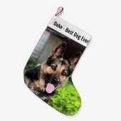 Persoonlijke Duitse Shepherd Dog Foto, naam van ho Kleine Kerstsok (Voorkant (Hangend))