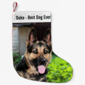 Persoonlijke Duitse Shepherd Dog Foto, naam van ho Kleine Kerstsok (Voorkant)
