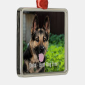 Persoonlijke Duitse Shepherd Dog Foto, naam van ho Metalen Ornament (Rechts)