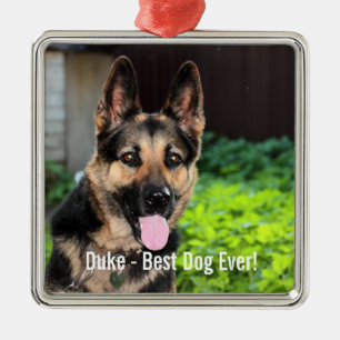 Persoonlijke Duitse Shepherd Dog Foto, naam van ho Metalen Ornament