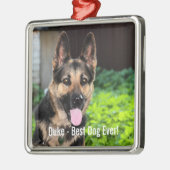 Persoonlijke Duitse Shepherd Dog Foto, naam van ho Metalen Ornament (Links)