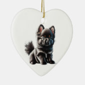 Persoonlijke Duitse Spitz Puppy Keramisch Ornament (Rechts)
