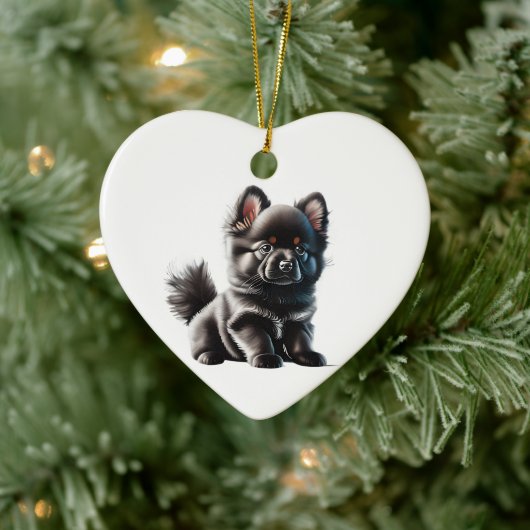 Persoonlijke Duitse Spitz Puppy Keramisch Ornament (Boom)