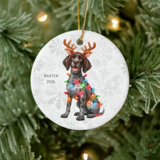Persoonlijke Duitse Staande Pointer Kerstmis Keramisch Ornament (Boom)