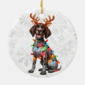 Persoonlijke Duitse Staande Pointer Kerstmis Keramisch Ornament (Achterkant)