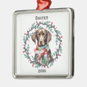 Persoonlijke Duitse Staande Pointer Kerstmis Metalen Ornament (Links)
