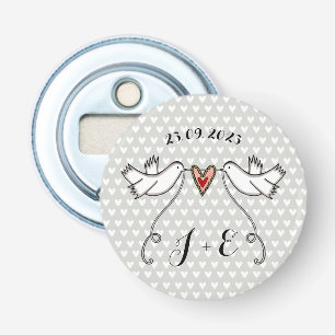 Persoonlijke Duiven Trouwflesopener Favoriet Button Flesopener