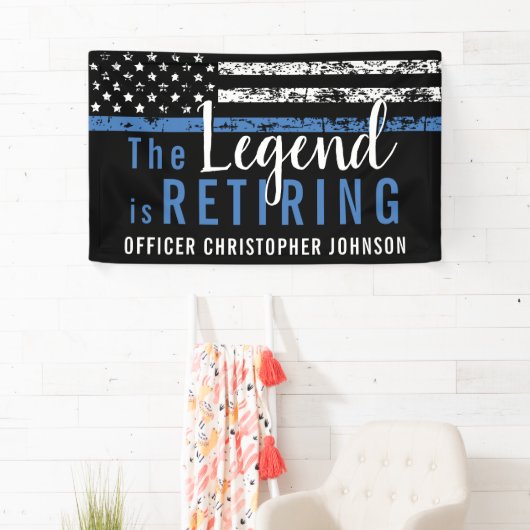 Persoonlijke Dune Blauwe Lijn Politiepensioen Spandoek (Insitu)