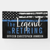 Persoonlijke Dune Policiedienst Thin Blue Line Pen Spandoek (Horizontaal)