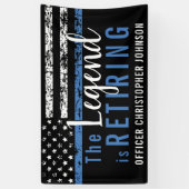 Persoonlijke Dune Policiedienst Thin Blue Line Pen Spandoek (Verticaal)