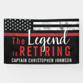 Persoonlijke Dünne Rode Lijn Brandweer Pensioen Spandoek (Horizontaal)