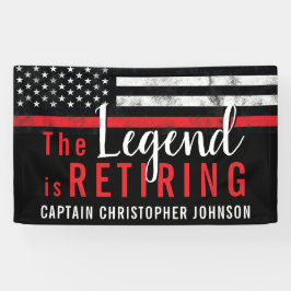 Persoonlijke dunne rode lijn brandweer pensioen spandoek