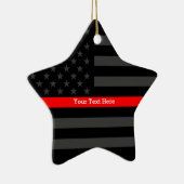 Persoonlijke dunne rode lijn grijze Amerikaanse vl Keramisch Ornament (Rechts)