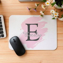 Persoonlijke Dusty Rose Monogram Muismat