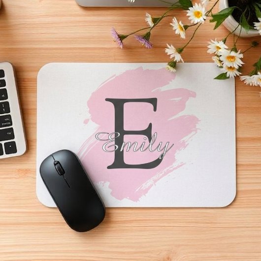 Persoonlijke Dusty Rose Monogram Muismat