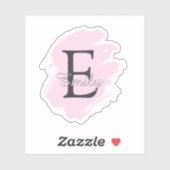 Persoonlijke Dusty Rose Monogramstickers Sticker (Vel)