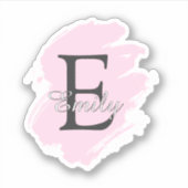 Persoonlijke Dusty Rose Monogramstickers Sticker (Voorkant)