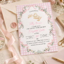 Persoonlijke Dwaas Gans Meisje Baby Shower Uitnodi