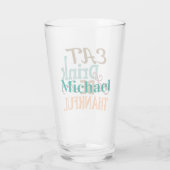 Persoonlijke Eat Drink & Wees dankbaar Glas (Achterkant)