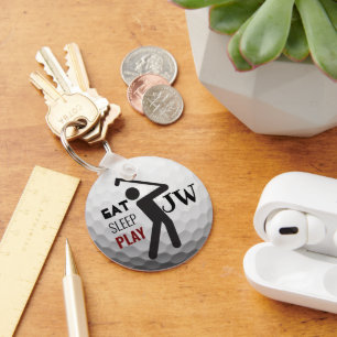 Persoonlijke Eat Sleep Play Golf Sleutelhanger