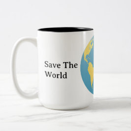 Persoonlijke Eco-Globe Minimalistische Planeet Tweekleurige Koffiemok