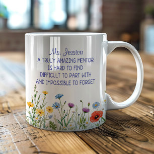 Persoonlijke Een Echt Geweldige Mentor Bloemen Koffiemok
