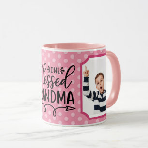 Persoonlijke Eén Gezegende Oma Roze Wit Mok