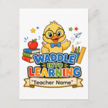 Persoonlijke Eend Leraar Sticker | Waddle Into Le
