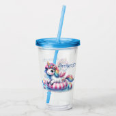 Persoonlijke Eenhoorn  Acryl Drinkbeker (Achterkant)