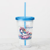 Persoonlijke Eenhoorn  Acryl Drinkbeker (Voorkant)