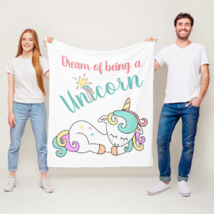 Persoonlijke Eenhoorn Droom Fleece Dekbed Deken
