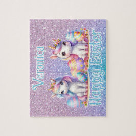 Persoonlijke Eenhoorn Gelukkig Pasen Legpuzzel